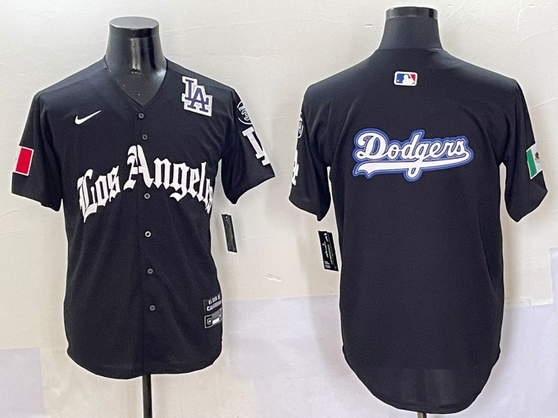 Men Los Angeles Dodgers Blank Black Five generations Joint Name 2025 Nike MLB Jersey style 20->los angeles dodgers->MLB Jersey